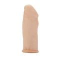 Длинная насадка-удлинитель из латекса телесного цвета California Exotic Novelties SE-1607-01-2