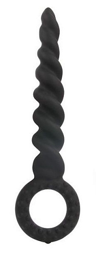 Чёрный анальный стимулятор с ограничителем Bior toys SEM-55086 (16 см)