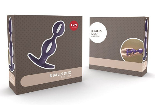Фиолетово-белые анальные шарики Fun Factory B Balls Duo 39166 (12,5 см)