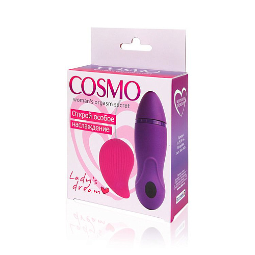 Розовый вибромассажёр с пультом управления вибрацией Bior toys Cosmo CSM-23108