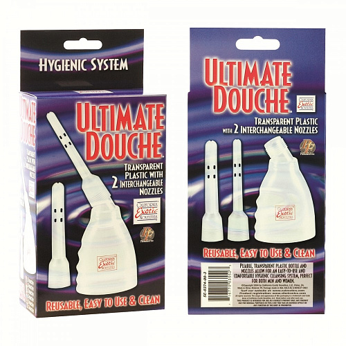 Набор для спринцевания белого цвета с 2 насадками California Exotic Novelties Ultimate Douche SE-0374-00-3
