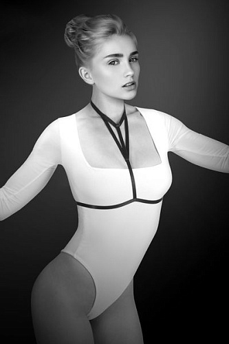 Чёрная упряжь на грудь Bijoux Pour Toi Mia 606907