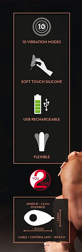 Вибростимулятор чёрный с золотым для пар с пультом Orion Couples Cushion  05937370000