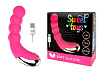 Ярко-розовый силиконовый изогнутый вибромассажёр с 10 режимами вибрации Bior toys ST-40152-16