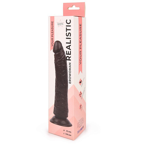 Фаллоимитатор-реалистик коричневого цвета Bior toys Erowoman ER-30059-1 (20 см)