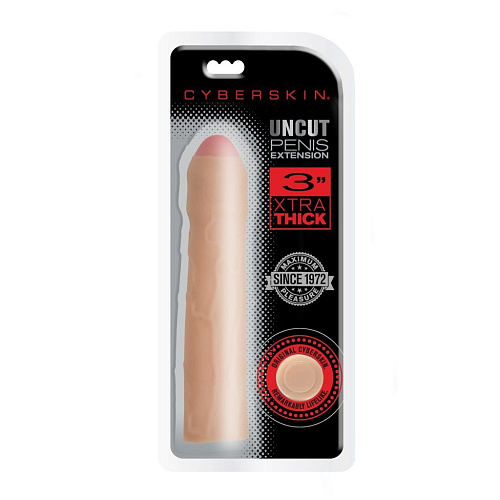 Телесная насадка на пенис Topco Sales CyberSkin 3 inch Xtra Uncut Transformer Penis Extension 1008537 (19,6 см)