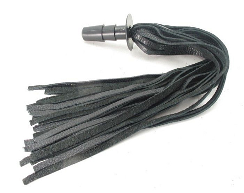 Чёрная плеть со штырьком для насадок БДСМ арсенал 54028 (60 см)