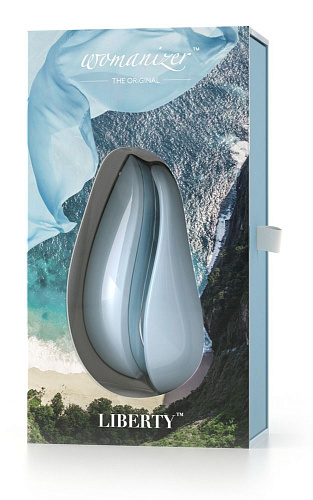 Голубой бесконтактный клиторальный стимулятор Womanizer Liberty 0594091