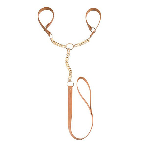 Бежевые наручники с петлёй MAZE T-RESTRAINTS Bijoux Indiscrets 0204