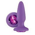 Фиолетовая анальная пробка с фиолетовым кристаллом NS Novelties Glams Purple Gem NSN-0510-65 (10,4 см)