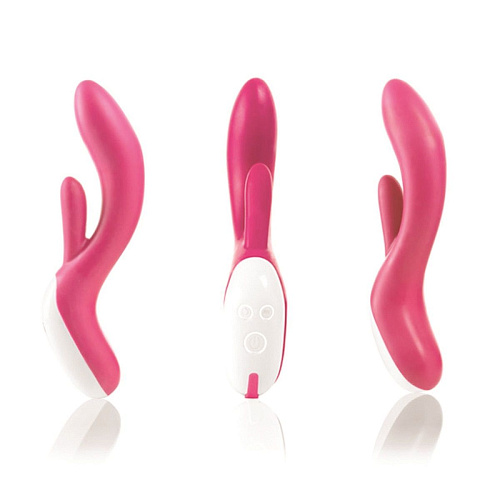 Розово-белый вибратор c ротацией Nexus Range Bisous E24796 (23 см)