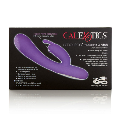 Фиолетовый перезаряжаемый вибромассажер California Exotic Novelties Embrace Massaging G-RabbitSE-4609-40-3