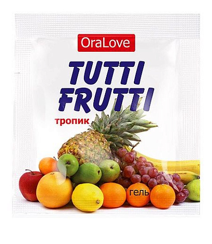 Пробник гель-смазки со вкусом тропических фруктов Биоритм Tutti-frutti LB-30006t (4 гр)