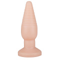 Телесная анальная пробка с рёбрышками LOVETOY (А-Полимер) 446600 (14 см)