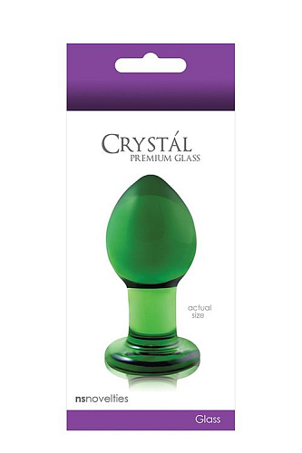 Зелёная стеклянная анальная пробка NS Novelties Crystal Medium NSN-0701-28 (7,5 см)