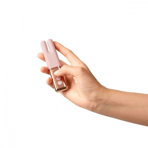 Пудровый двухмоторный мини-вибратор Le Wand Deux LW-014-RG