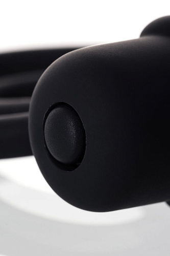 Чёрное эрекционное кольцо с вибростимулятором и анальным хвостом Erotist 541306