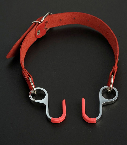 Красный кляп с крючками Sitabella «Вечная улыбка» 3001-2