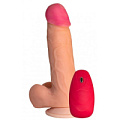 Телесный реалистичный вибратор с пультом Сумерки богов №70 3204-70 BX DD (17 см)