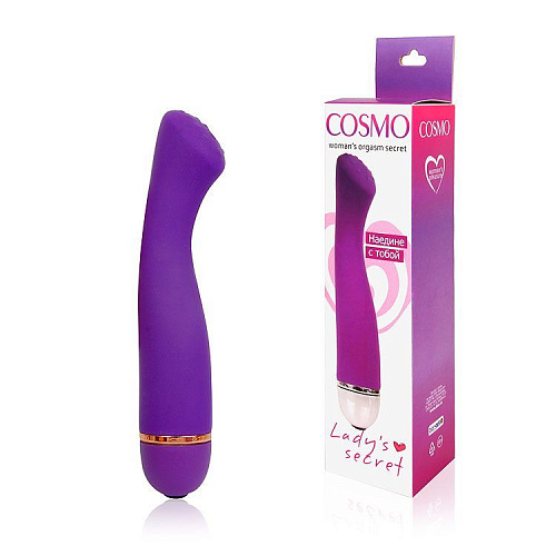 Фиолетовый силиконовый вибратор с 20 режимами вибрации Bior toys Cosmo CSM-23100 (15,5 см)