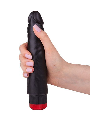 Реалистичный чёрный дилдо с вибрацией LOVETOY (А-Полимер) 417100 (16,5 см)