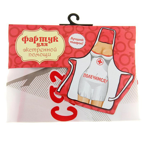 Белый фартук с фигуркой медсестры Сима-Ленд «Полечимся?» 597988