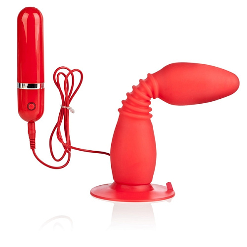 Красная анальная пробка с хребтом и присоской California Exotic Novelties COLT Easy Flex Glider SE-6907-11-2 (18,5 см)