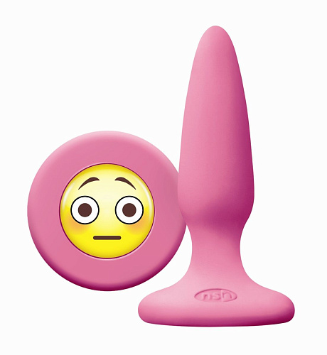 Розовая силиконовая пробка NS Novelties Emoji Face OMG NSN-0511-34 (8,6 см)
