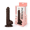 Реалистичный фаллоимитатор коричневого цвета Bior toys Erowoman ER-30057-1