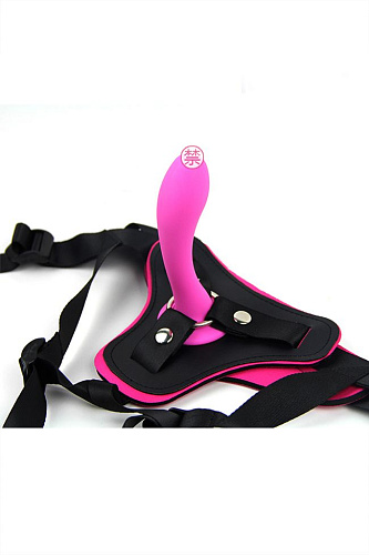 Розовый страпон на поясе с кольцом Romfun ZW-017 (12 см)