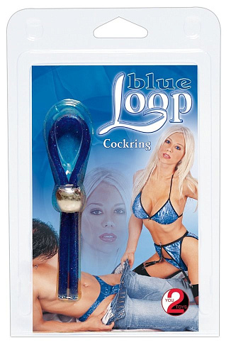 Эрекционное лассо синего цвета Orion Blue Loop 0514411