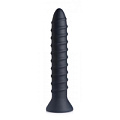 Чёрный спиралевидный вибромассажёр XR Brands Power Screw 10X Spiral Silicone Vibrator AG339 (20,3 см)