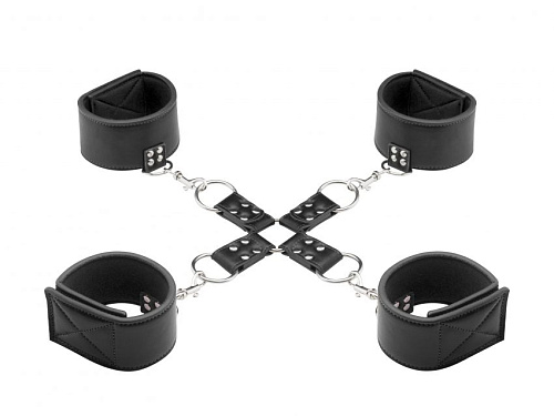 Чёрный двусторонний комплект для бандажа Reversible Hogtie Shots Media BV OU189BLK