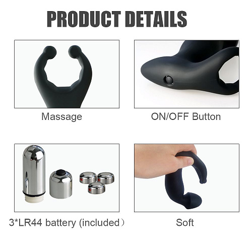 Чёрный вибромассажёр для стимуляции точки G и клитора 4sexdreaM 47458