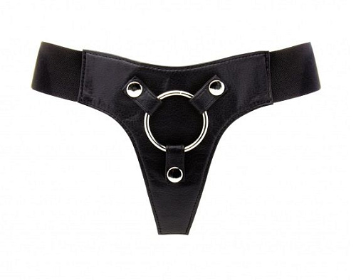 Эластичный трусики чёрного цвета для фиксации насадок при помощи кольца Shots Media BV Elastic Harness REA045