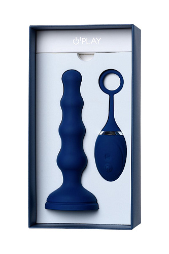 Синяя анальная вибровтулка с пультом ДУ ToyFa OPlay Wave 221003 (15,5 см)