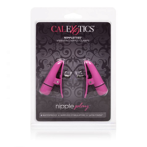 Розовые зажимы на соски с вибрацией California Exotic Novelties Nipple Play Nipplettes SE-2589-04-2