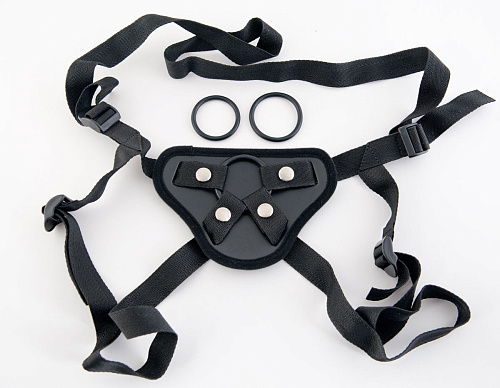 Чёрные трусики Harness для крепления насадок ToyFa 847002