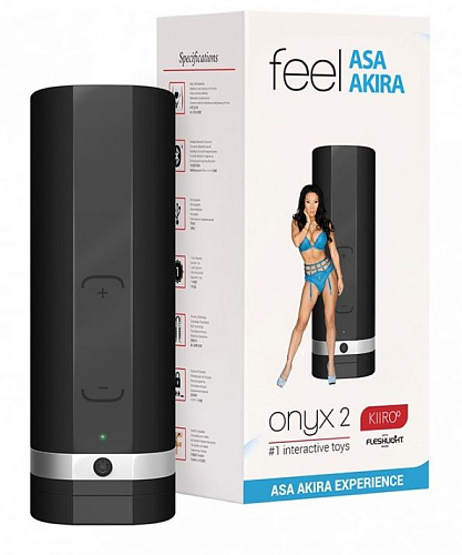 Мастурбатор чёрного цвета Kiiroo ONYX 2 TELEDILDONIC MASTURBATOR ASA AKIRA 16926