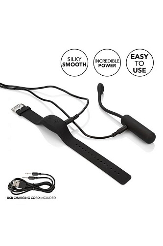 Чёрное виброяйцо с браслетом-пультом California Exotic Novelties Wristband Remote Petite Bullet SE-0077-25-3