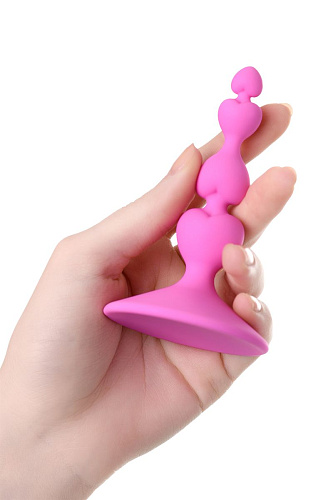 Розовая силиконовая анальная пробка ToyFa Loverty 357002 (8 см)