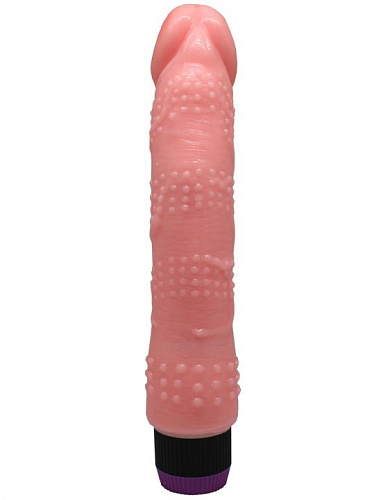 Телесный вибратор с пупырышками Eroticon 30368 (24 см)