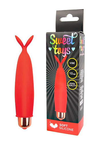 Красный клиторальный вибростимулятор с усиками Bior toys ST-40126-3