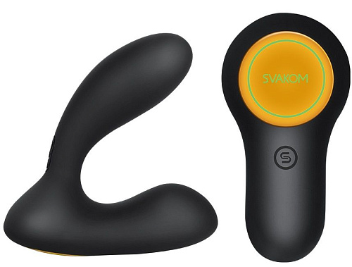 Чёрный интерактивный вибромассажёр простаты и промежности Svakom Vick Neo SPM-03D