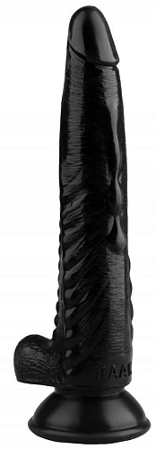 Чёрный анальный реалистичный стимулятор на присоске Сумерки богов 1017-44 BX DD (25,5 см)