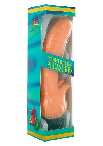 Вибратор с щёточкой для клитора телесного цвета Seven Creations 898-INBXSC (20,5 см)