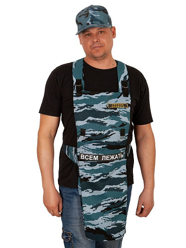 Синий камуфляжный фартук с фаллосом LOVETOY (А-Полимер) «Группа захвата» КС-002