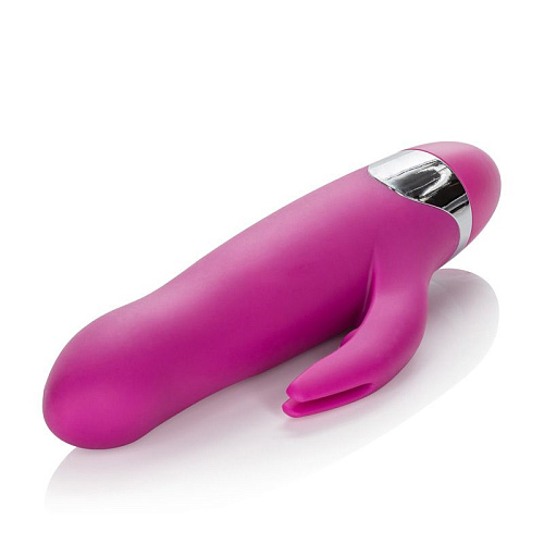 Розовый вибромассажёр с клиторальной стимуляцией California Exotic Novelties Turn it Up! 7-Function Silicone Massager SE-0732-50-3 (20,3 см)