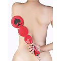 Красная шлёпалка с анальным плагом LOVETOY (А-Полимер) «Пики» 520700