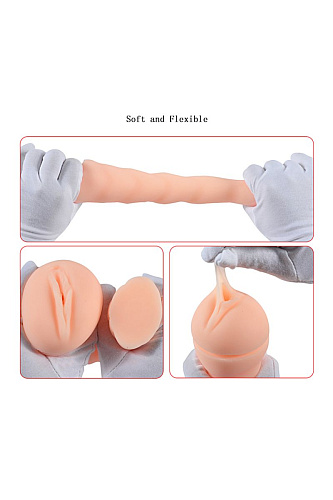 Мастурбатор-вагина чёрного цвета в тубе с вибрацией Xise XS-MA70009